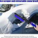 Dickno 24 Inch Car Snow Scraper and Brush, Detachable Scratch Free Ice Scraper with Ergonomic Foam Grip, Universal Winter Snow Removal Tool for Car Windshield Window (Blue)