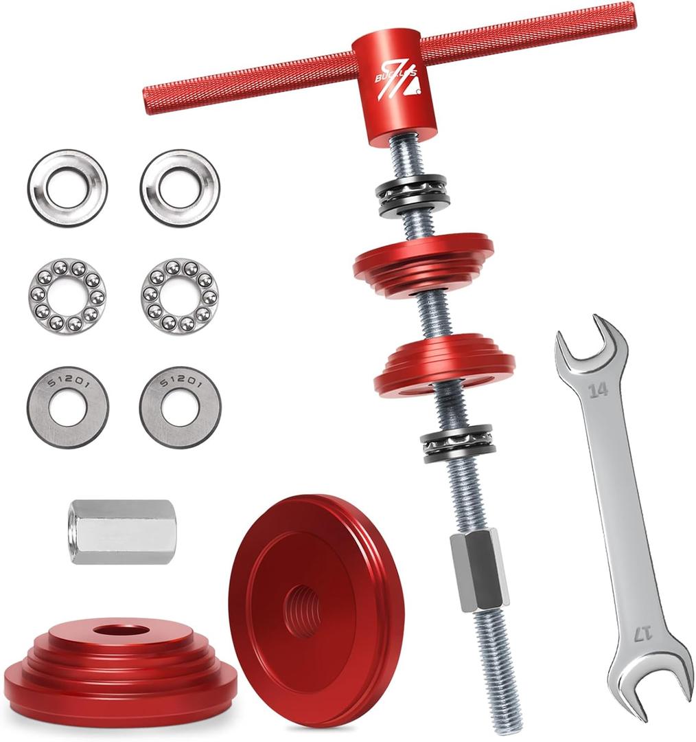 BUCKLOS Bike Headset Press-in Tool, Bottom Bracket Install Tool Kit, Bearing Press Tool, Bicycle Repair Accessories Suitable for Most Bike headsets and Some Press-in Bottom Brackets (HST-RED)
