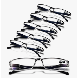 6 pack Executive Style Reading Glasses Men - Durable Readers with 99% Blue Light Blocking - Comfortable Fit with TR90 Frames 1.25