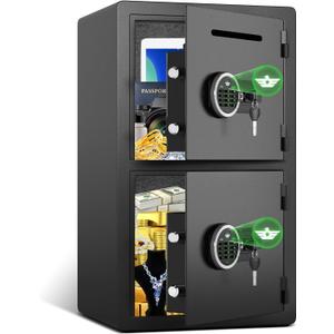 5.0 Cu ft Extra Large Safe Fireproof Waterproof, Digital Security Safe Box with Deposit Slot & Metal Storage Box with Backlit Keypad & Dual Alarm for Home Office