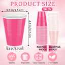 Kochorie 120 Pieces 16 oz Plastic Cups Light Pink and Hot Pink Disposable Party Cups Drinking Cup Bulk for Party Baby Shower Birthday Wedding Family Gatherings Festive Celebrations