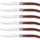 Steak knives Serrated Edge Sharp Light Premium Dishwasher Safe Stainless Steel Knife Set of 8 Wood Handle with Gift Box