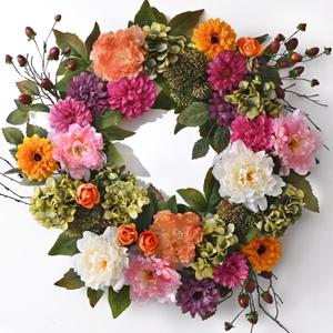 2 Pcs Spring Wreaths for Front Door, 22 Inch Spring Front Door Wreath Indoors Outdoor Decor with Hydrangea, Peony, Summer Floral Wreaths for Front Door Outside All Season for Home Porch Decor