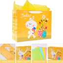 Nihuecne 4 Pack Extra Large Easter Gift Bags with Tissue Paper, 16" Paper Gift Bags with Handles for Easter Gift Wrap,4 Designs