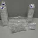 Qeirudu 5 oz Square Dessert Cups with Lids and Spoons, 50 Pack Mini Plastic Dessert Cups Small Serving Cups for Pudding Mousse Yogurt Parfait Appetizers Fruit