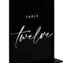 JINMURY 5x7 Inch Black Acrylic blank Sign with Stand | 10 Pack Blank Black Acrylic Table Signs and Base for DIY Wedding Table Numbers, Wedding Signage, Events& Parties