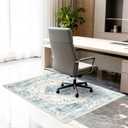 Office Chair Mat for Hardwood Tile Floor, 36"x48"Anti-Slip Under Desk Carpet Protector for Rolling Computer Chair Mat, Machine Washable Office Area Carpet (Chenille,Light Blue)