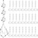 Nuenen 100 Pcs Hanging Crystals for Centerpieces Acrylic Chandelier Garland Beads Strands Prism Decorations Clear Teardrop Chandelier Crystals Pendant Wedding Home Garden Outdoor Ornaments(Maple Leaf)