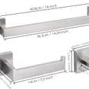 VELIMAX Premium Stainless Steel 3-Piece Bathroom Hardware Set Wall Mounted Bathroom Accessory Set - Robe Hook Toilet Paper Holder 16-Inch Towel Bar, Brushed