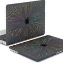 KEROM Clear Black Case for MacBook Air 13 inch 2021-2018 M1 A2337 A2179 A1932, Plastic Hard Shell Case & Keyboard Cover for MacBook Air 13.3 inch, Line