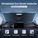 Autorder Windshield Sun Shade Umbrella for 2021-2025 Ford Bronco Accessories,Upgraded Ice Crystal Material,Easy Setup Umbrella Sunshade for Car Windshield,100% Sun Blocking(Not for Bronco Sport)