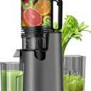 Cold Press Juicer, Juicer Machines with 5.8" Wide Feed Chute for Juice Extractor, Slow Masticating Juicer for Vegetables & Fruits with High Juice Yield, Easy to Clean (Black)