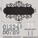 DIY House Numbers Metal Sign, Outdoor Address Plaque Weatherproof for Mailbox, Garden Yard,House Front Door Decorative Wall Plaque, 11.8 Inch Iron Wall Decor (Black-Silver)