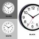 AKCISOT Atomic 10 Inch Wall Clock, Analog Indoor Battery Operated Clock for Kitchen Bedroom Office Classroom Living Room (White)
