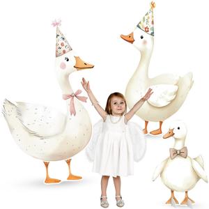 3 Pcs Gender Reveal Decorations Large Sign Set Baby Shower Birthday Supplies 1st Birthday Party Centerpieces for Baby Shower Photo Props(Silly Goose,Large)