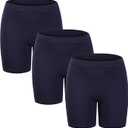 RieKet Girls Bike Cartwheel Shorts for Girls Toddler Under Dress Dance Short Kids Biker Shorts Navy Blue 3 Pack 6-7 Years 130