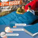 MEREZA Double Sleeping Bag for Adults Mens with Pillow, XL Queen Size Two Person Sleeping Bag for All Season Camping Hiking Backpacking 2 Person Sleeping Bags for Cold Weather & Warm