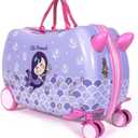MILK&MOO Rideable Kids Suitcase Little Mermaid, Fun and Safe, Durable, Spacious and Ergonomic Design, 360° Swivel Wheels, for Children Aged 2-6 Years, 21 L, Maximum Riding Weight 50kg / 110 Lb, Medium