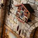 Traditional Black Forest Cuckoo Clock Wood Wall Clock - Natural Bird Voice Or Cuckoo Call, Coo Coo Clock for Wall Art Home Living Room Kitchen Office Decoration (Chalets-1)