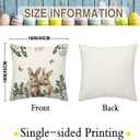 Happy Easter Bunny Pillow Covers Cross Hydrangeas Flower 18 x 18 Inch Throw Pillows, Spring Anniversary Celebration Seasonal Decorative Farmhouse Cushion Case for Sofa Couch Set of 4