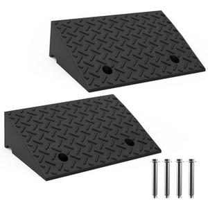 Heavy Duty Rubber Curb Ramp,2 PC 5.1" Rise Height,3 Tons(6600 LB) Capacity,Sidewalk Threshold Driveway Curb,Slope Ramps for Dock Bike Vehicle Wheelchair Warehouse Motorcycle (5.1 inch Height)