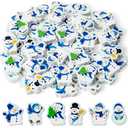 Tenare 150 Pcs Mini Cartoon Erasers Bulk Assortment Winter Theme Erasers for Christmas Xmas Birthday Party Favors Goody Bag Filler Supplies 