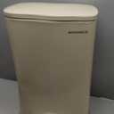 SONGMICS Trash Can with Lid, 8 Gallon Garbage Can, Stainless Steel Small Waste Bin with Step Pedal and Inner Bucket, Soft Close, Kitchen, Sand Beige ULTB003A01