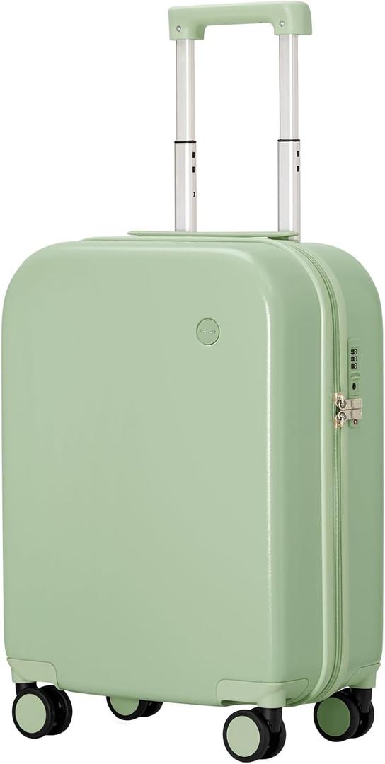 mixi Carry on Luggage, 20'' Suitcase Spinner Wheels Luggage Hardshell Lightweight Rolling Suitcases PC with Cover & TSA Lock for Business Travel, Avocado Green, 20in Carry on