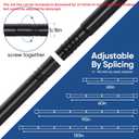 SIMEWIN Curtain Rods No Drilling for Windows 30 to 60 Inches, 5/8 Inch Diameter No Drill Small Curtain Rod Set with 3M Adhesive Brackets, Black