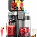 2026 Upgraded Cold Press Juicer Machine, 6.5" Extra Wide Chute Masticating Juicer with 100oz Self-Feeding Hopper,3-in-1 Smart Touch Slow Juicer for Sorbet & Nut Milk, High Yield, Easy Clean