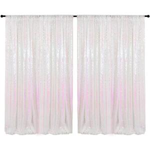 4FTx8FT Iridescent Sequin Backdrop Curtains 2 Panels Sparkly Background Drapes for Parties Baby Shower Decorations
