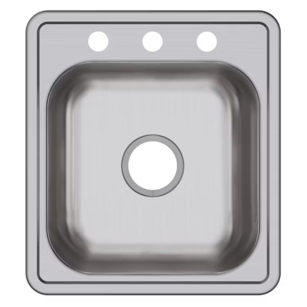 Dayton® Stainless Steel 17" x 19" x 6-1/8" Single Bowl Drop-in Bar Sink