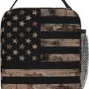 American Flag With Desert Camouflage Insulated Lunch Bag - Reusable Lunch Box - Portable Lunch Tote For Women Men And Kids