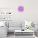 Tempered Glass Large Wall Clock, Modern Round Decorative Clock for Kitchen/Bedroom/Living Room, 14 Inch Simple Style Battery Operated Indoor Outdoor Hanging Clock - Purple