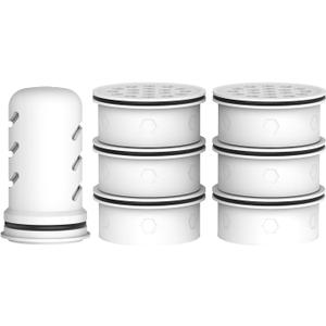 MARRIOTTO Water Filter Replacement for LS Home & GLACIER FRESH Glass Pitcher 7 Cup/Plastic Pitcher, 1 Membrane Micro Filter and 6 Activated Carbon + Ion Exchange Filter