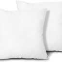 EDOW Throw Pillow Inserts, Set of 2 Lightweight Down Alternative Polyester Pillow, Couch Cushion, Sham Stuffer, Machine Washable. (White, 18x18)