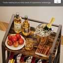 3-Tier Wine Rack Freestanding Floor with Wood Top, Liquor Stand with Wine Bottle Holder, Corner Wine Bar Table for Small Space, Metal Whiskey Shlef for Kitchen, Cellar, Living Room, Black, Full Size