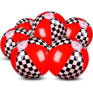 Hollowfly 12 Pack Black and White Checkered Flag Themed Beach Ball for Kids 7.87" Bulk for Summer Pool and Beach Game Gifts Race Car Birthday Party Supplies and End of The Year Class Decorations Favor