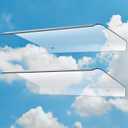 Pushglossy 2 Pcs Clear Door and Window Awning, 15.8 x 23.6 Inch