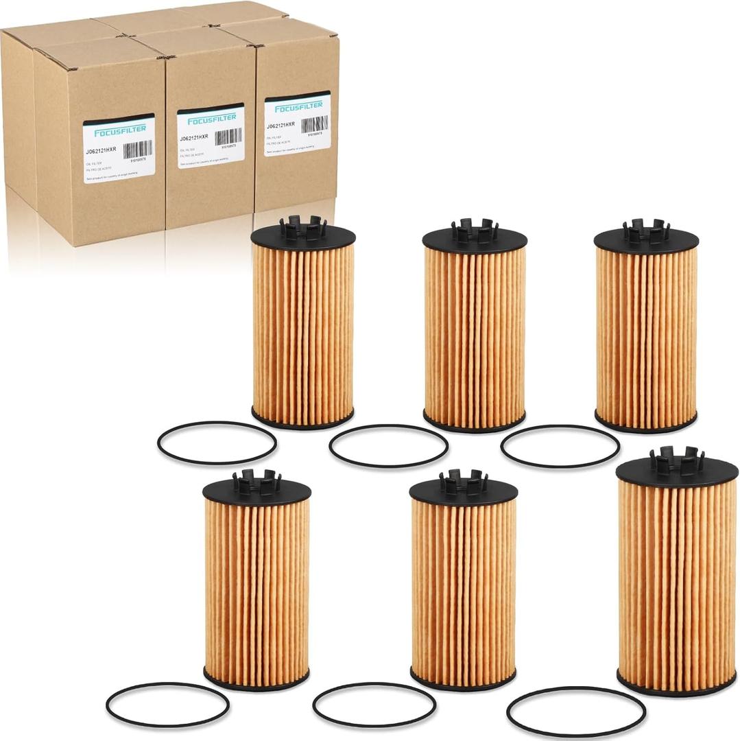 FOCUSFILTER 12730579 PF2270G OEM Grade Engine Oil Filter Kit, with Cap Seals, Compatible with Chevrolet Corvette Z06 5.5L V8 - Gas 2023- 6 PAck