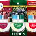 Febreze Plug In Air Freshener, Odor-Fighting Scented Oil Refill, Holiday Mix, 3 Refills, Clear