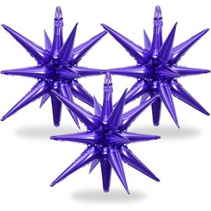 2 x Purple Star Balloons Birthday Wedding Balloons Conjoined Star Balloon for Birthday Shower Wedding Bachelorette Purple Party Decorations Supplies Balloon Sets-3 PCS