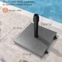 45lbs Patio Umbrella Base with Wheels - Heavy Duty Outdoor Patio Market Umbrella Stand for Deck with Rollers, Poolside, Balcony, Wind-Resistant Design, Grey