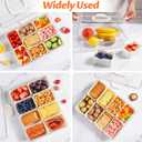 TCHZA Snackle Box Container, Dishwasher Safety - Divided Serving Tray with Lid and Handle, Charcuterie Board for Portable Snack Platters - Clear Organizer for Fruits Snacks,Perfect for Road Travel