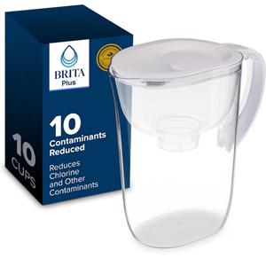 Brita Large 10-Cup Water Filter Pitcher Only (White)
