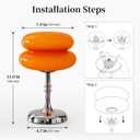 Cordless Mushroom Lamp, Rechargeable Glass Table Lamp, Touch Dimming-Orange