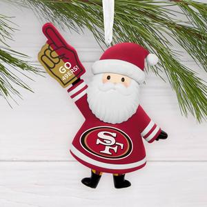 Hallmark NFL San Francisco 49ers Santa Fan Christmas Ornament, Gifts for Sports Fans