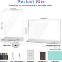 LED Note Board with Colors,Rechargeable Acrylic Dry-Erase Board, 8-Color Luminous Acrylic whiteboard Calendar, Art Board, Suitable for classrooms/Offices/Home Decoration/Gifts (Horizontal)