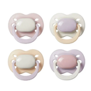 Tommee Tippee Newborn Pacifier, 0-2 Months, Pack of 4, Orthodontic Teat, Additional Air Holes, Small Shape, 100% BPA Free Silicone, Light Plum and Cotton Candy