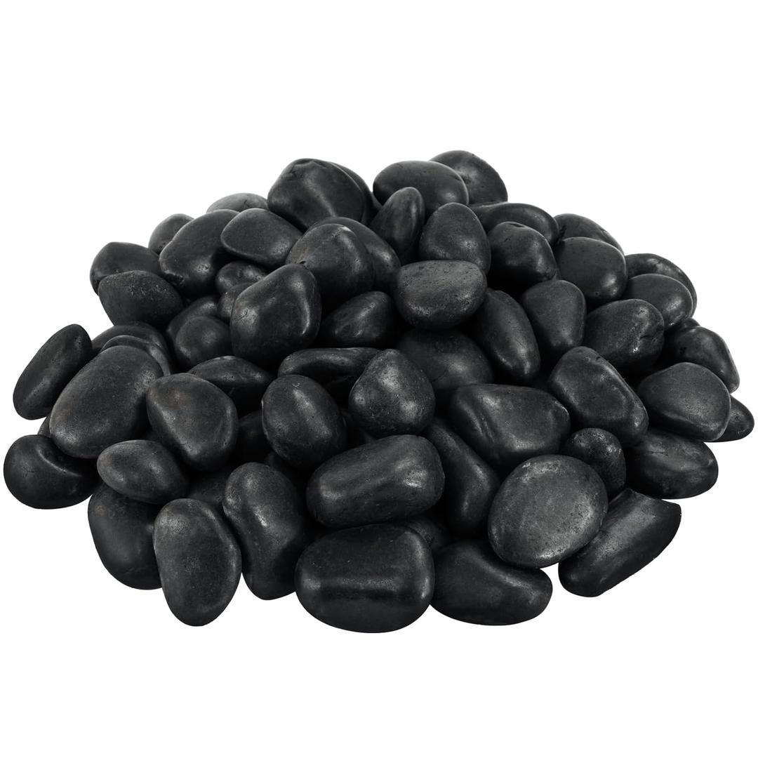 1-2 Inch Black Pebbles for Plants, 2 lbs River Rocks Decorative Black Stones, Ideal for Fish Tank, Vases, Crafting, Home Decor and Garden Landscaping Rocks